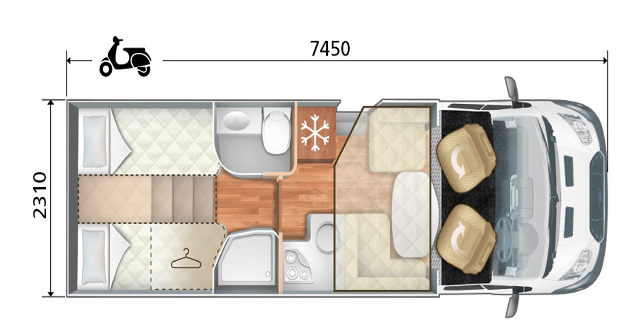 Roller Team Zefiro 685 floor plan Roller Team Zefiro 685 floor plan