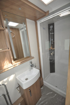 Coachman Laser 675 shower room