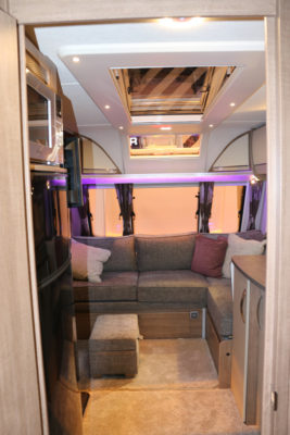 Lunar Alaria RI Caravan interior looking forward