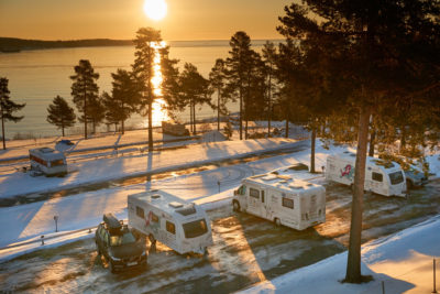 Winter caravanning in Sweden