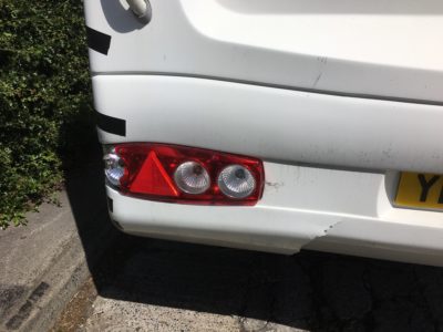 caravan reversing damage