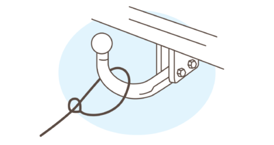 looping breakaway cable when hitching up