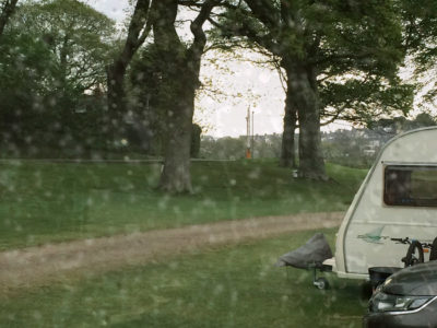 rainy day in a caravan