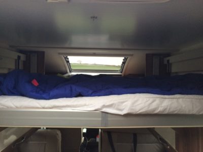 Drop down motorhome bed