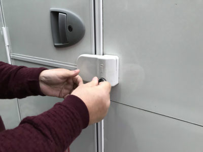 Fiamma door lock on caravan