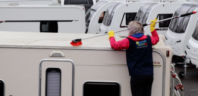 Cleaning caravan roof