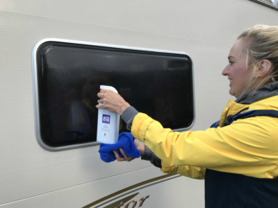 Cleaning caravan windows