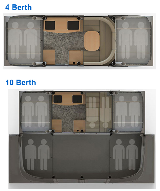 Opus Air Folding Camper Floor Plan