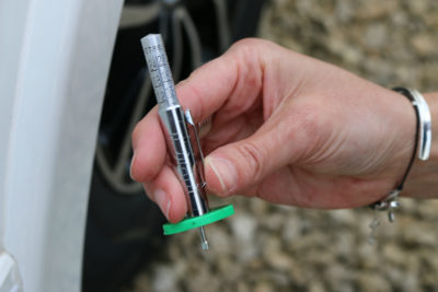 Caravan tyre tread gauge