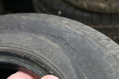 Cracking on caravan tyre sidewall