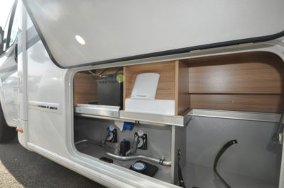 Knaus Sun Ti 700 MEG motorhome side access to hookup