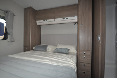 Compass Casita 860 bed and wardrobes