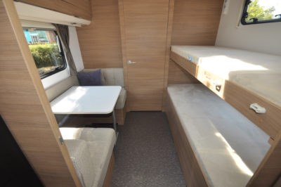 2019 Adria Adora 623 DT Sava caravan bunks and dining table