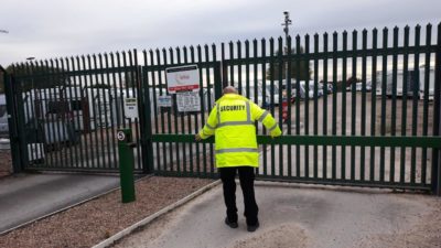 Security guard at secure storage site