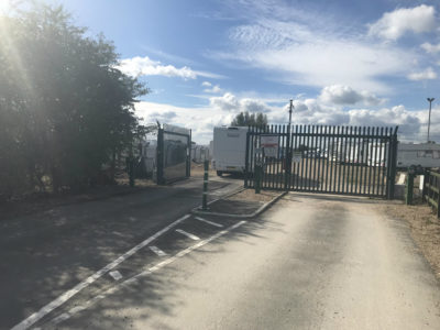 Electric gates at secure storage site