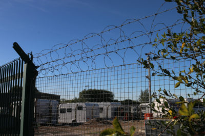 Perimeter fencing at secure storage site