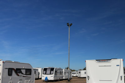 Security lighting at caravan storage site