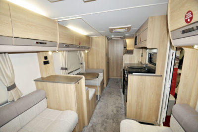 2019 Elddis Avante 586 lounge to kitchen