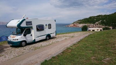 motorhome in Europe winter sun