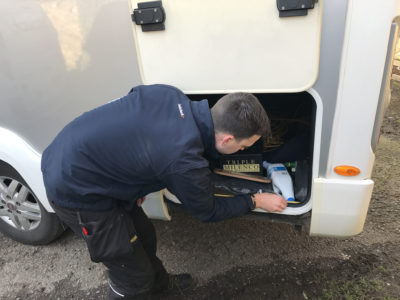 Motorhome storage locker check