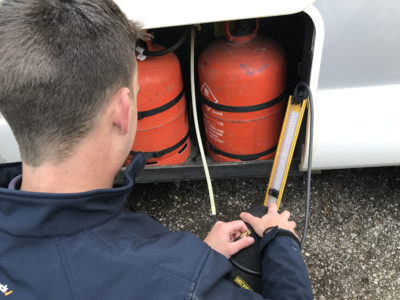 Motorhome gas bottle check