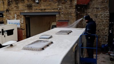 Caravan roof clean