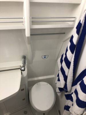 VW Grand California campervan washroom