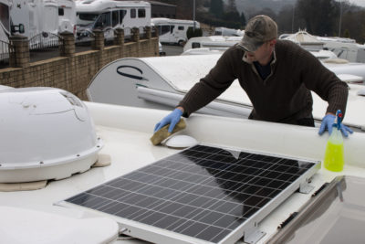 Motorhome roof cleaning