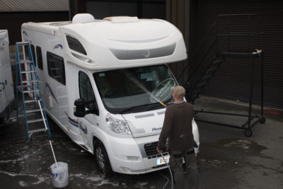 Motorhome roof cleaning