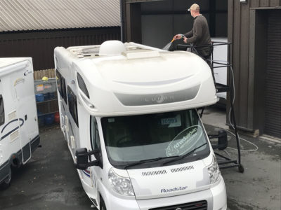 Motorhome roof cleaning