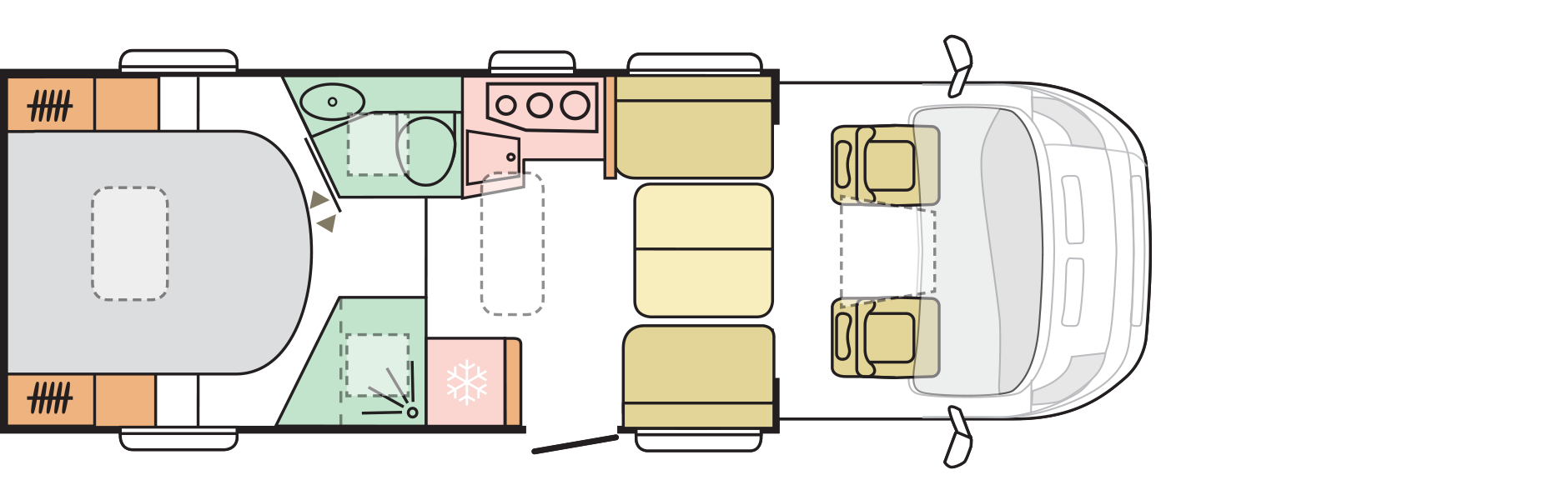 2019 Adria Matrix Supreme 670DC motorhome floorplan