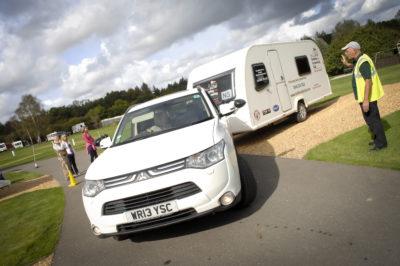 Reversing touring caravan