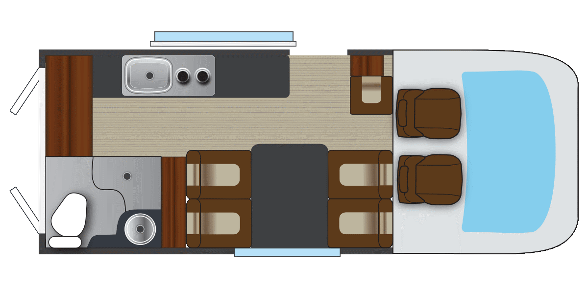 2019 Randger R535 campervan floorplan