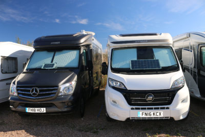 Solar panel on motorhome