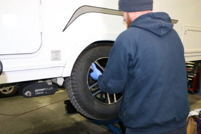 Caravan tyre check