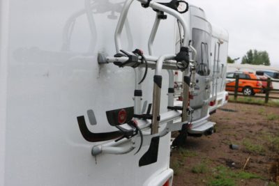 Bike rack on motorhome when reversing