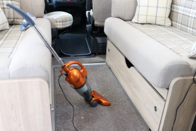 VonHaus 2-in-1 stick vacuum cleaner in motorhome