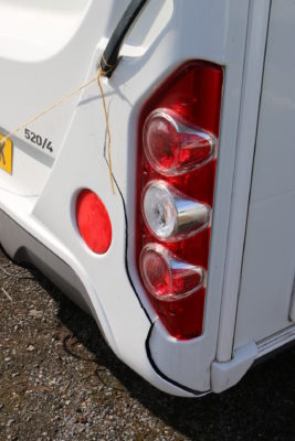 cracked caravan rear light