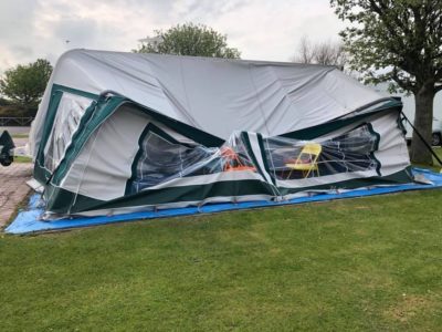 Caravan awning damage