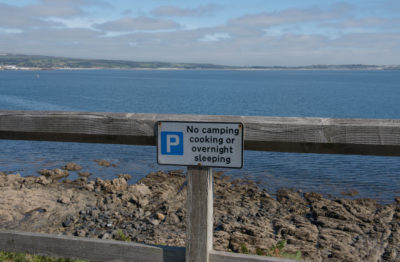 No Overnight Camping Sign Cornwall