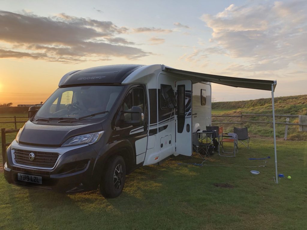 Wind out motorhome awning