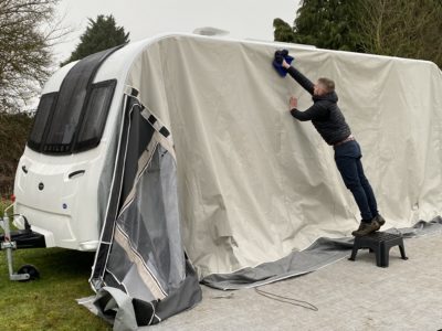 Clean your caravan awning roof