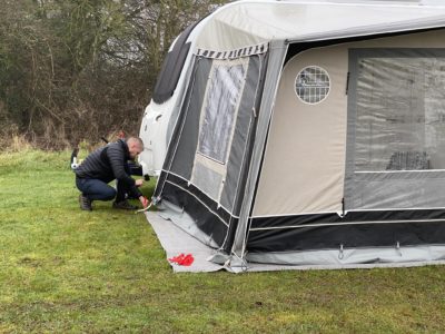 Awning set up_caravanning on your own