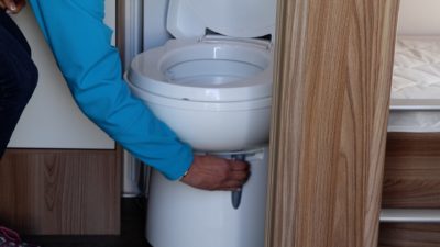 caravan toilet hatch lever