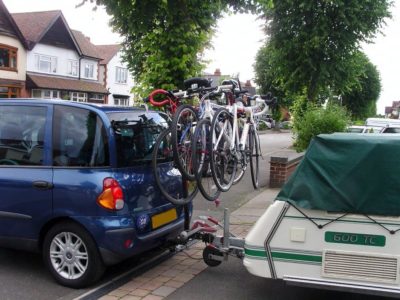Swan neck tow top bar bike rack