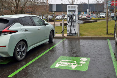 Electric car charging point