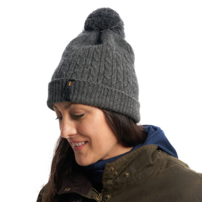 EDZ Cable knit merino wool beanie hat 