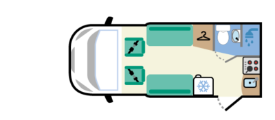 End kitchen motorhome layout