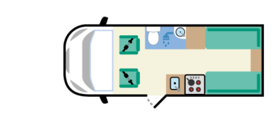 End lounge motorhome layout