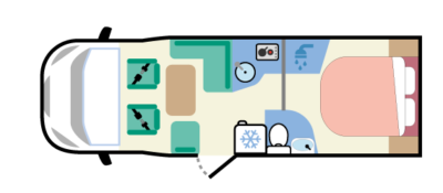 Island bed motorhome layout